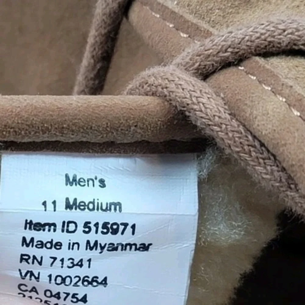 LL Bean Men's Wicked Good Boots Three Eye Shearling Suede Brown Sz 11